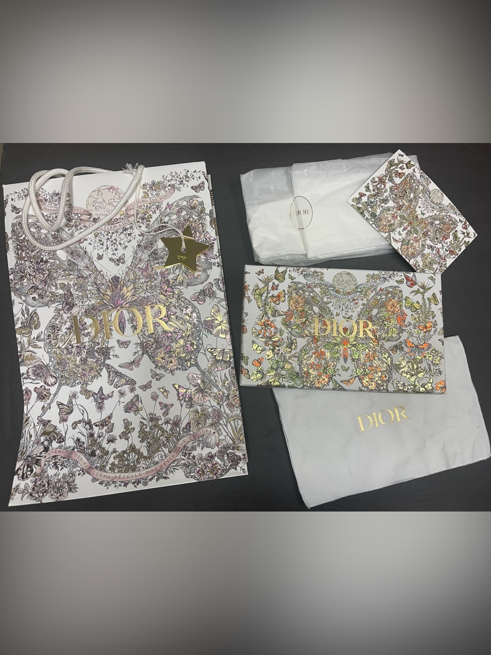 Dior Floral Gift Set Packaging - White & Metallic Multicolor